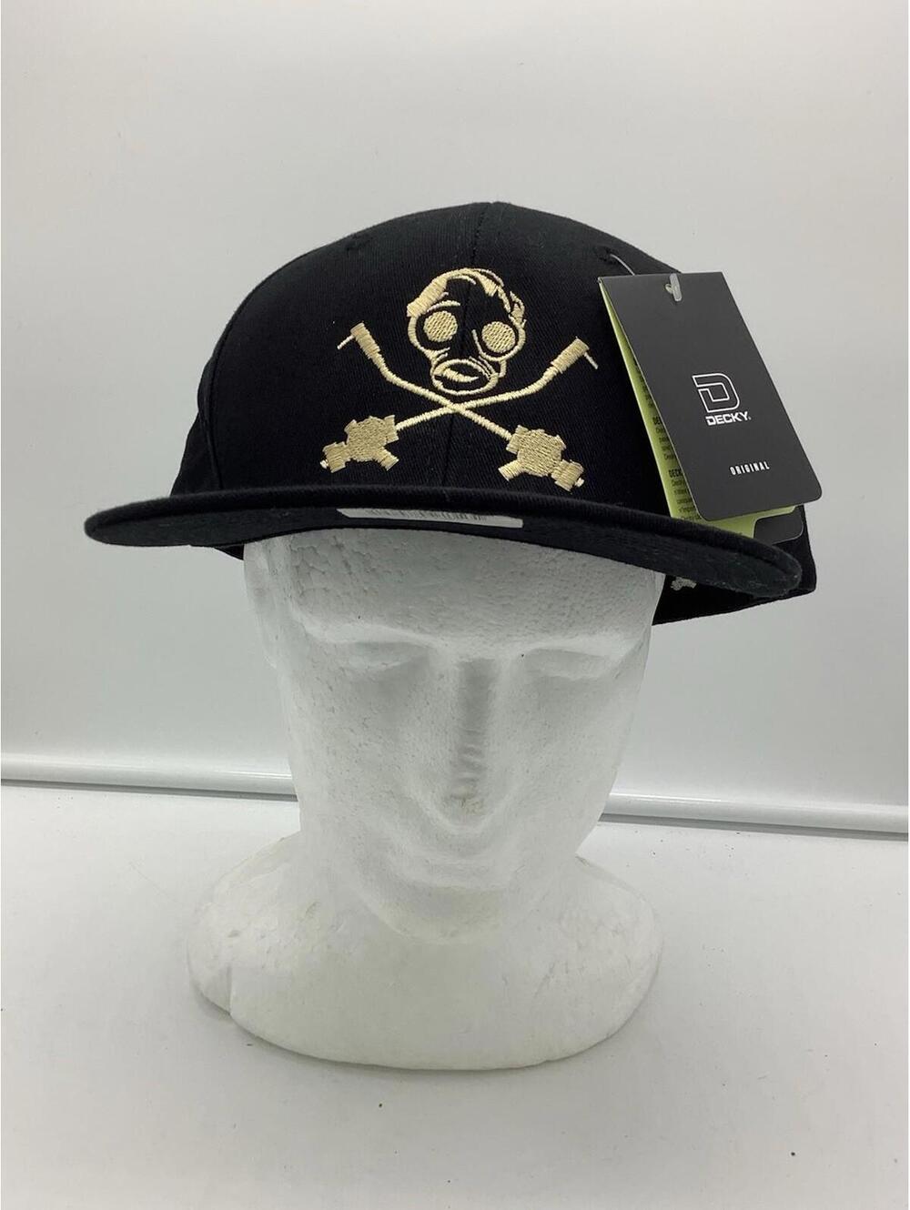 DECKY Gold Gas Mask Hat - Black SnapBack Cap (New With Tags)